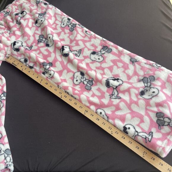 Munki Munki Peanuts Pajama Set Womens XL Snoopy Hearts Fleece Sleepwear Cute - Picture 10 of 12